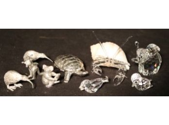 6 Collectible Animal Figures Including Swarovski Crystal