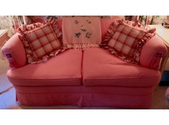 Decorator Upholstered Pink Loveseat