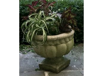Set Of Four Concrete Footed Planters
