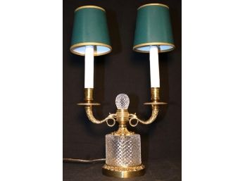Brass & Glass Boudoir Lamp