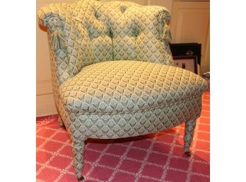 Sweet Spectacularly Upholstered Tufted Back Boudoir Chair