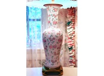 Pair Of Vase Form Chintz Lamps