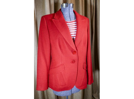 Escada Red Wool Jacket & Armani Collezioni Short Sleeve Top