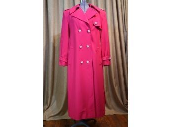 David Hayes For Saks Fifth Avenue Hot Pink Trench Coat