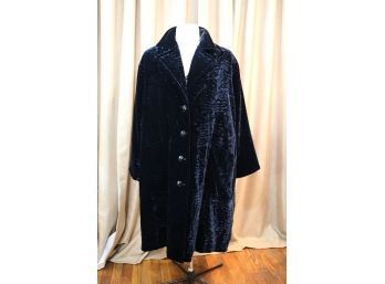 Valentino Black Textured Velvet Coat
