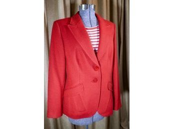 Escada Red Wool Jacket & Armani Collezioni Short Sleeve Top