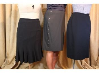 Three Black Novelty Skirts