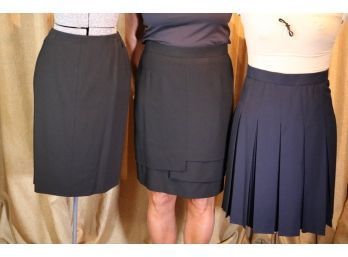 Three Escada Black Novelty Skirts