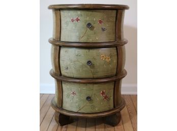 Three (3) Drawer Round Painted Side Table.