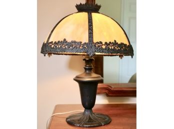 Early 20th C. Slag Glass Lamp