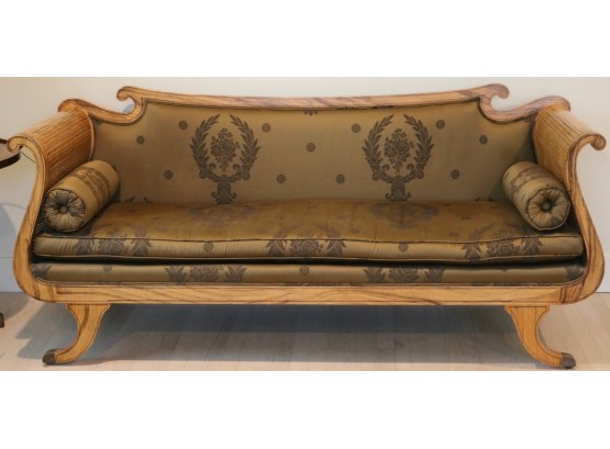 Amazing Classical Faux Grain Painted Duncan Phyfe Style Sofa