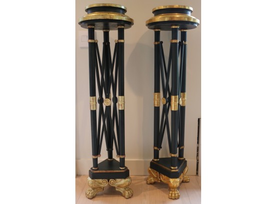 Magnificent Pair Of French Regency Style Plant Stands Pedestals
