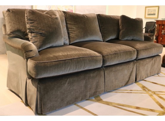 Beautiful  Comfortable Three Cushion Charcoal Grey Sofa From Greenbaum Interiors
