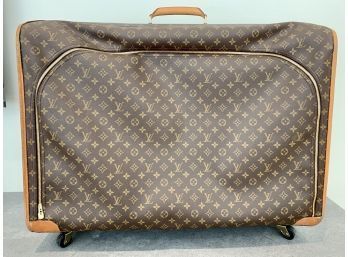 Vintage Large Louis Vuitton Soft Leather Rolling Suitcase
