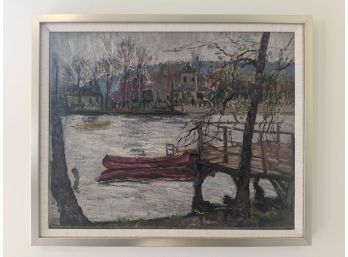Original Painting Oil On Board Titled Singac, New Jersey By Hayley Lever