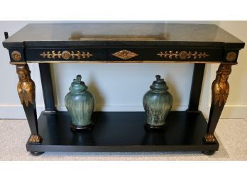 An Empire Style Granite Top Console Table