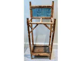 Bamboo And Tile Back Umbrella Stand
