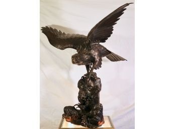 Magnificent Meiji Period Japanese Bronze Spread Wing Eagle