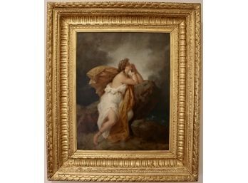 Original Oil On Canvas 'Helen Of Troy' By Enrico Fanfani (Italian, 1824-1885)