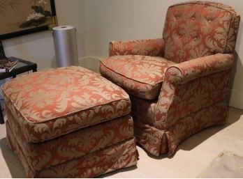 Upholstered Armchair And Matching Ottoman