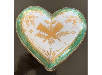 French Porcelain Hand Painted Heart Box