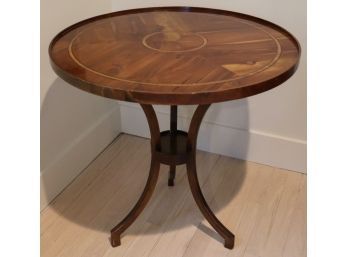 Round Rosewood Inlaid Occasional Table