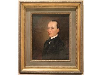 Antique 19th C. Painting Oil On Canvas Of A Gentleman