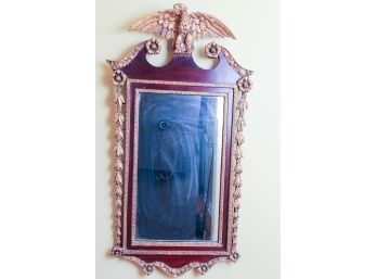 Antique Federal-Style Mahogany Giltwood Mirror With Eagle Crest