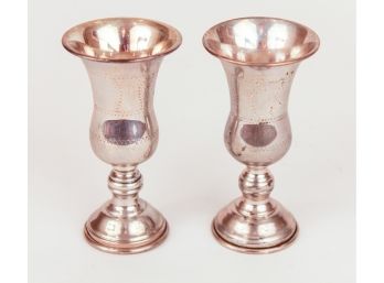 A Pair Sterling Silver Kiddush Cups