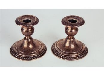 Sterling Silver Candle Holders By Matthews Company- A Pair