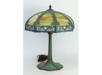 Vintage Three-light Slag Glass Lamp