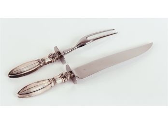 Georg Jensen-Style Sterling Silver Carving Set By Frank W. Whiting- 2 Pc