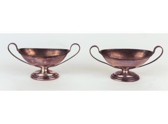 Pair Of Sterling Silver Trophy Form Open Salts- Retailed By J.E. Caldwell