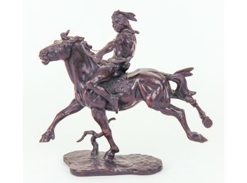 A Bronze Sculpture Titled Indian Hunter'  By John Weaver, 1975