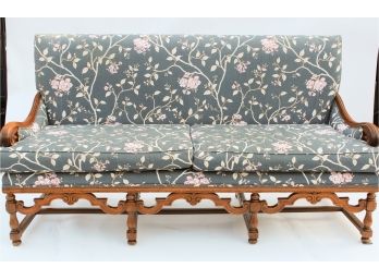 Fantastic Quality Antique -style Carved Walnut & Upholstered Sofa
