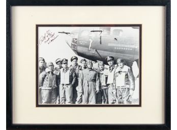 Three WWII American Heroes Autographed & Framed Photos-Memphis Belle, The Engola Gay, Iwo Jima Flag Raising