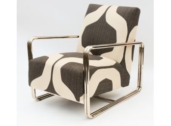 Jonathan Louis Metal Framed Modern Copeland Chair, Custom Upholstered