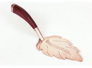 Mexican Sterling Silver Leaf Form Pie Server W/ Rosewood Handle
