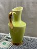 6.5 ' Tall Yellow Green Vase With Gold Trim. More Of A Lime Green
