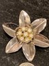 Vintage Flower Pin With Rhinestones
