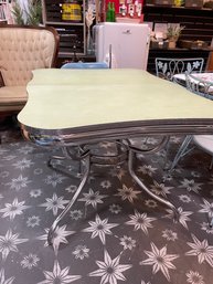 Original 1950's Mid Century Modern Chrome And Formica Lime Green Table