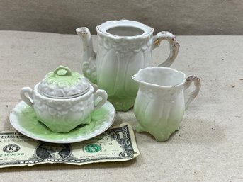 Antique Tea Set Pieces.  Top Could Be For Teapot Or Sugar