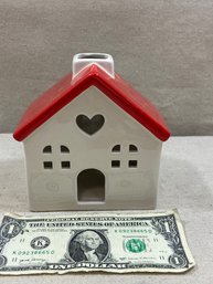 Ceramic House With Heart!  Cute For Valentines Day