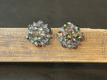 Vintage Sparkly Beaded Clip Earrings