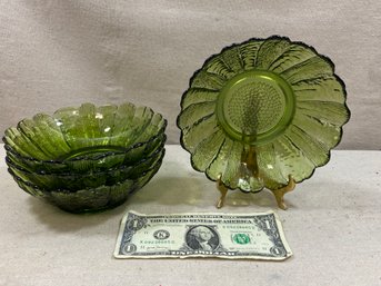 1970s Green Flower Bowls - Great Condition
