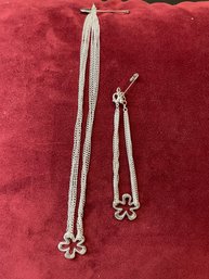 Bracelet And Necklace Set In Silver