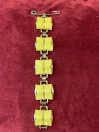 Mid Century Modern Lemon Yellow Bracelet. 7'