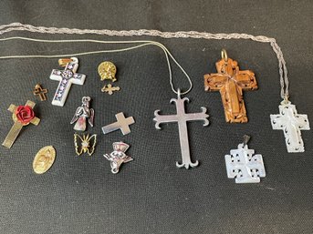 Collection Of Several Crosses Angels Etc.  Mother Of Pearl