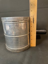 Antique 5 Cup Flour Sifter Pat. Nov. 1917 & 1922 Ulrich Tinware Chicago Ill.