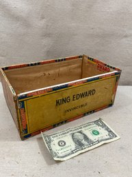 Vintage King Edward Cigar Box - Wood. 2 For 5 Cents LOL
